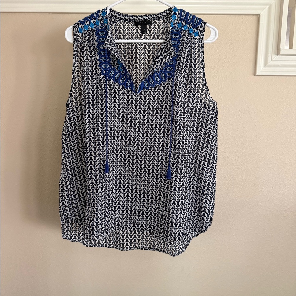 Women’s J. Crew Sleeveless Embroidered Top